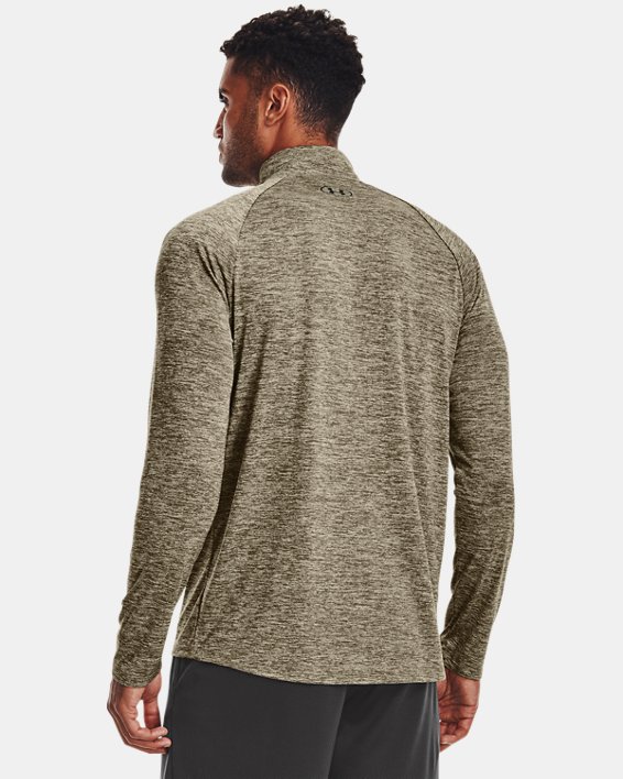 Mens Quarter Zip Long Sleeve Sports T Shirt Moisture Wicking 1/4 Zip Neck Running Top